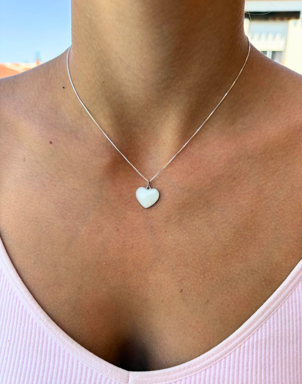 Colgante de Leche Materna Corazón Biselado - Imagen 2