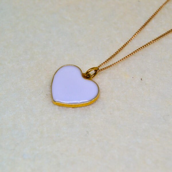 Colgante de Leche Materna Corazon biselado de Plata Bañado en Oro