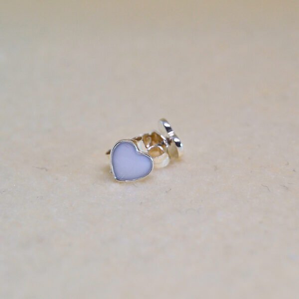 Pendiente de leche materna en forma de corazón de plata de ley