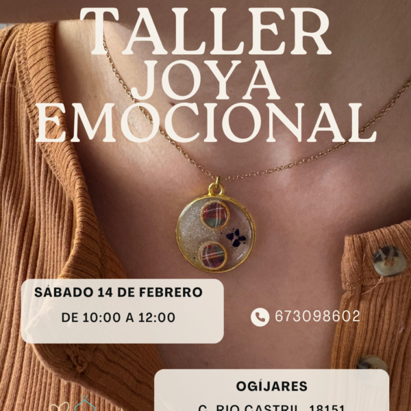 Taller de joya emocional con resina UV, colgante artesanal personalizado creado a mano en taller creativo en Ogíjares, Granada