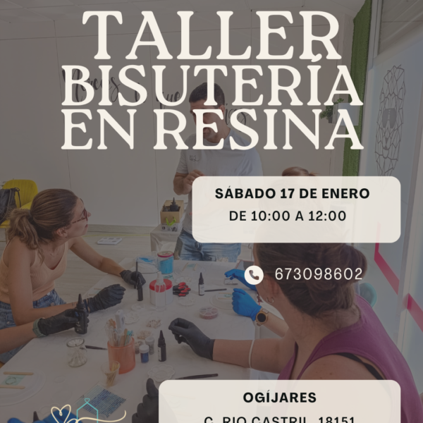 Taller de Resina y bisutería artesanal, creación de joyas con resina UV en grupo creativo en Ogíjares, Granada