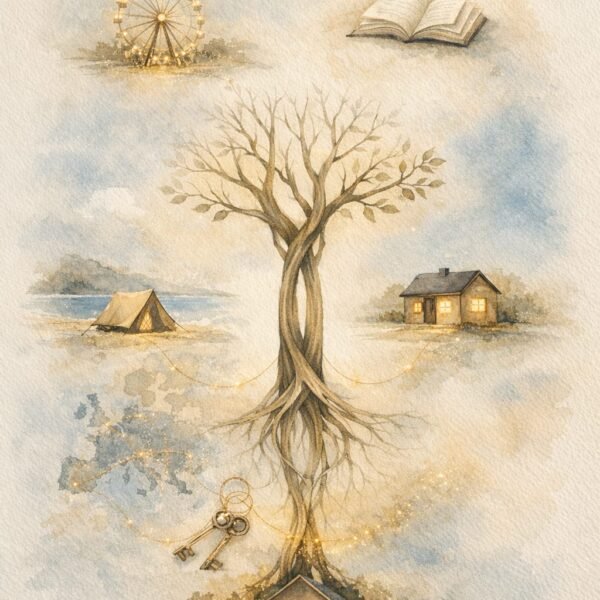 Regalo con Significado en formato digital personalizada tipo acuarela con árbol simbólico y momentos conectados