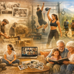 Ilustración sobre los cambios en las necesidades de la sociedad actual respecto a la vida de antes