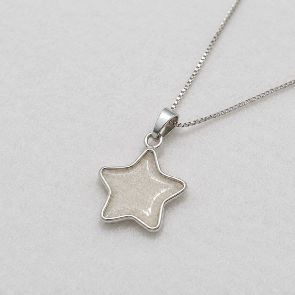 colgante estrella con leche materna de plata personalizado